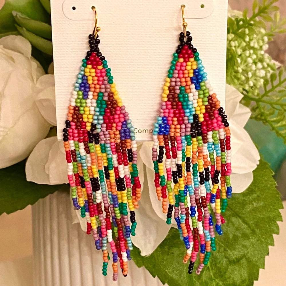 NWT Neiman Marcus/Panacea Rainbow Fringe Chandeliers - Picture 13 of 13